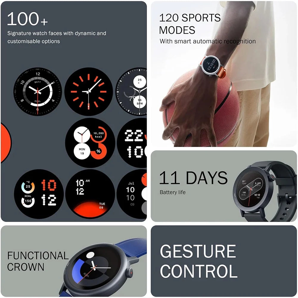 CMF Watch Pro 2 - Smart Fitness Watch for Men and Women, IP68 Water Resistant, 120 Sports Modes, Bluetooth Calling, 11-Day Battery Life, GPS Compatible with Android and iOS, Ash Gray